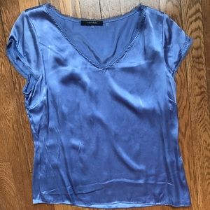 Tahari Periwinkle Silk Top
